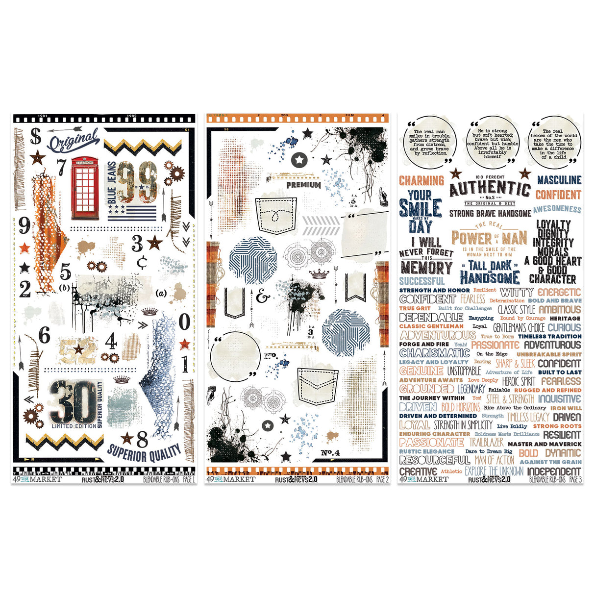 Rust & Revs 2.0 - Rub-On Transfer Set