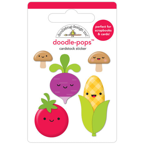 Doodle-Pops - 3D Cardstock Sticker - Veggie Garden