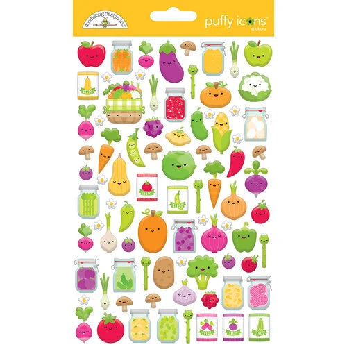 Farmer's Market Collection - Stickers - Puffy Shapes - Icons - Veggie Garden