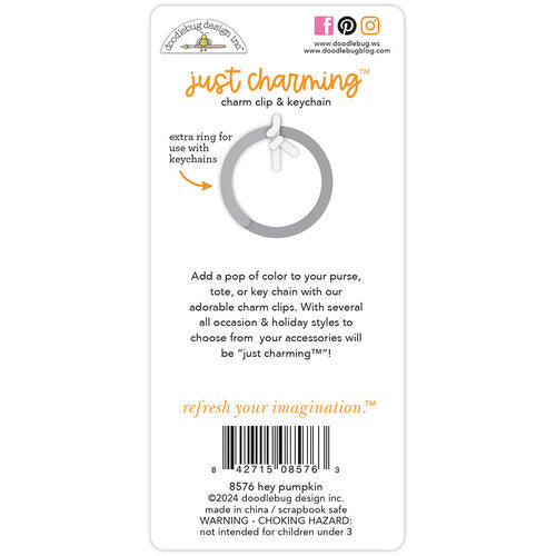 Hey Pumpkin Collection - Just Charming Clip And Keychain - Hey Pumpkin