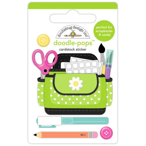 Doodlebug Design - Color Me Crafty Collection - Doodle-Pops - Dimensional Cardstock Stickers - Crafty Girl