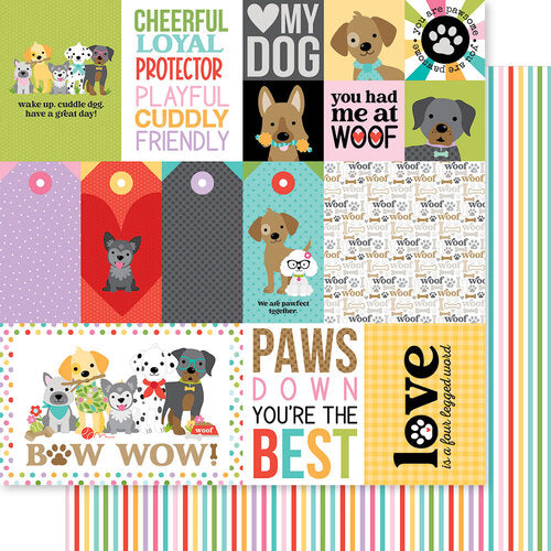 Bella Blvd - Bow Wow Collection - 12 x 12 Double Sided Paper - Bow Wow Daily Details