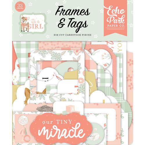 It's A Girl Collection - Ephemera - Frames and Tags