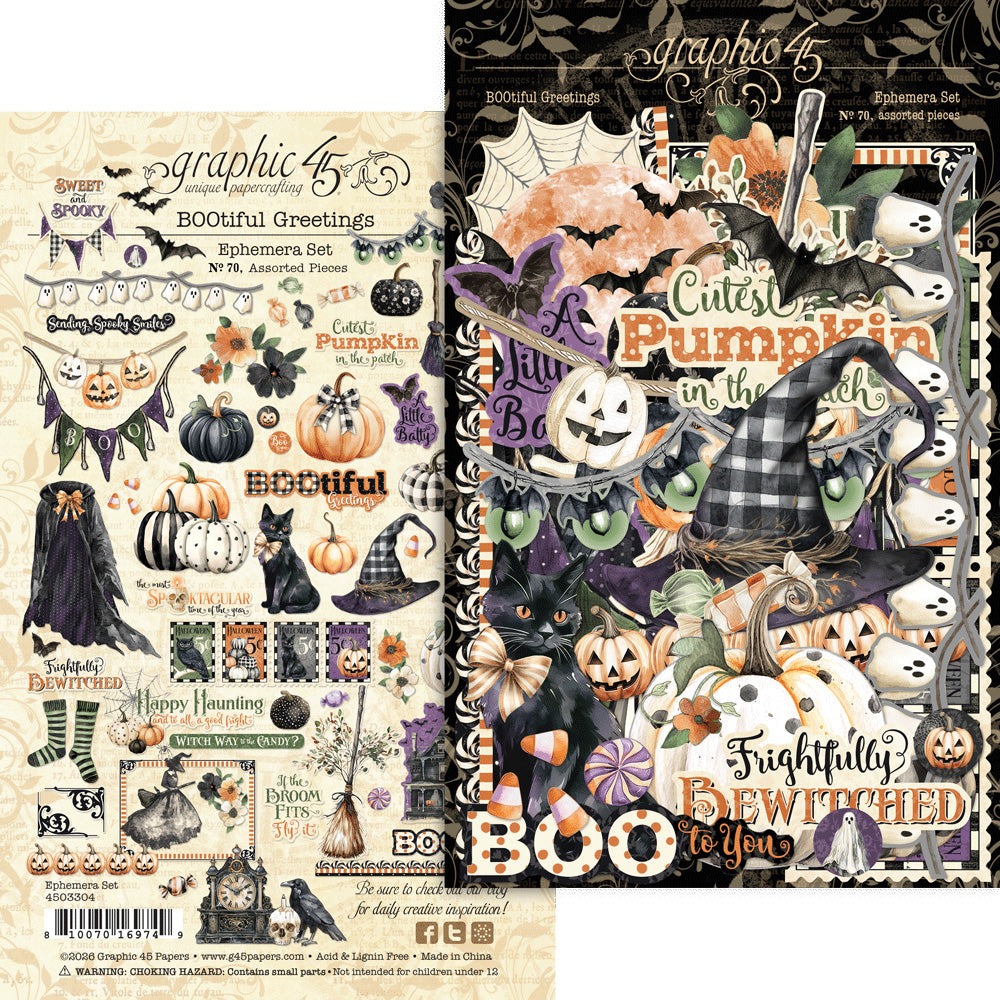 Graphic 45 - BOOtiful Greetings Collection - Ephemera