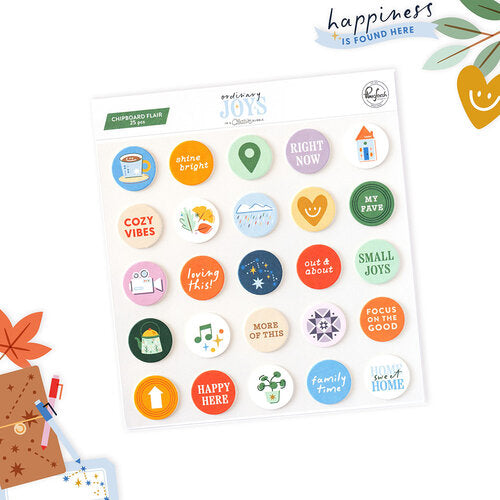 Pinkfresh Studio - Ordinary Joys Collection - Chipboard Flair