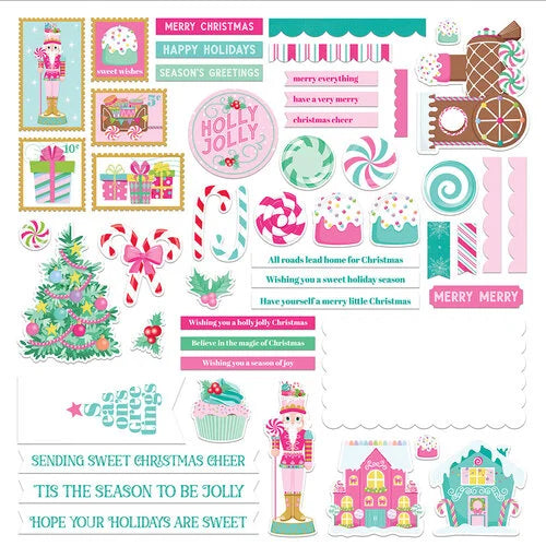 PhotoPlay - Sugar Plum Christmas Collection - Card Kit - Stickers