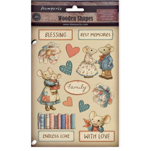 Stamperia - Family Collection - Colored Wooden Shapes