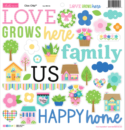 Love Grows Here Ciao Chipboard Icons