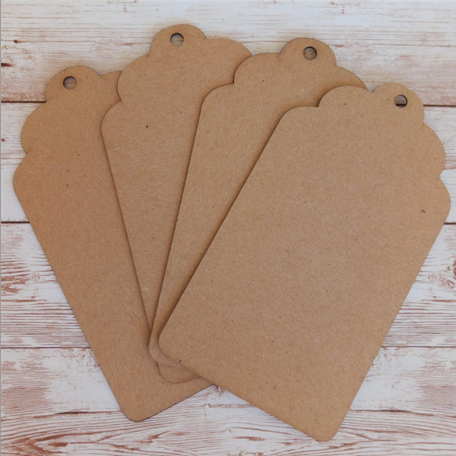 Chipboard Scallop #10 Tags