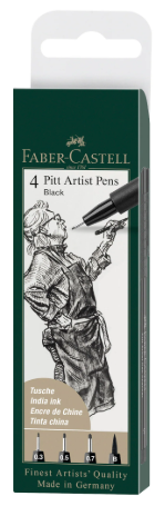 Faber Castell 4 Pitt Artist Pens black
