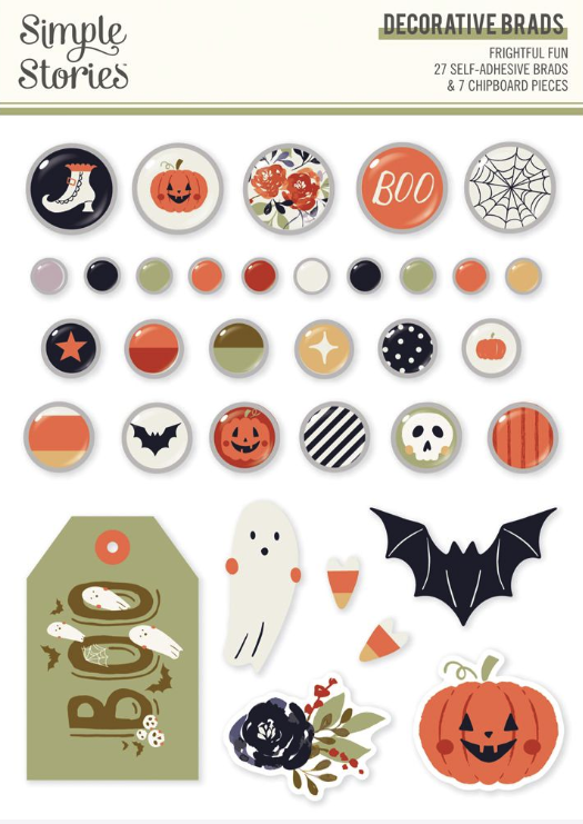 Simple Stories Frightful Fun Decorative Brads