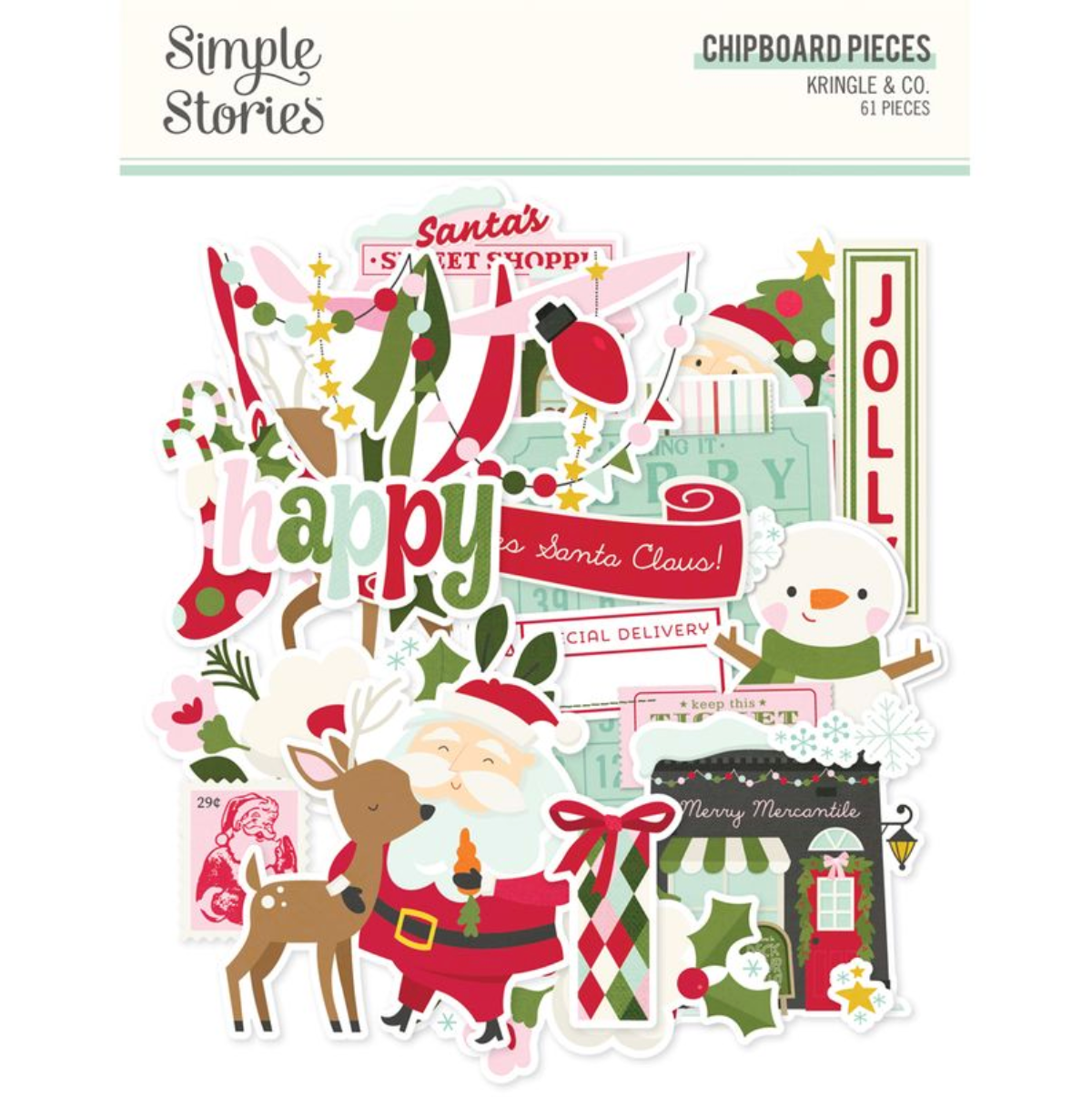 Simple Stories Kringle and Co Chipboard Pieces