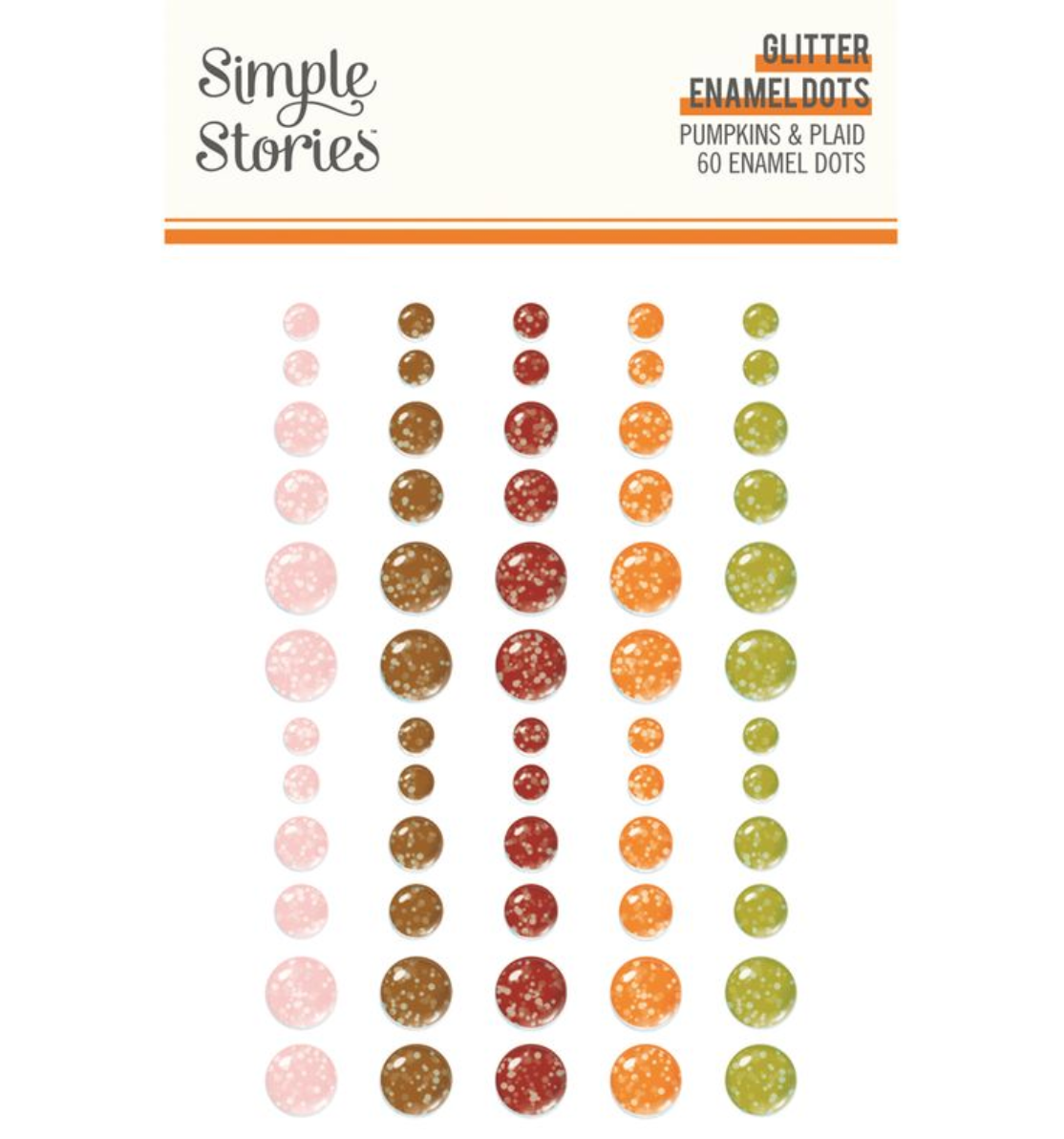 Simple Stories Pumpkins and Plaid Glitter Enamel Dots