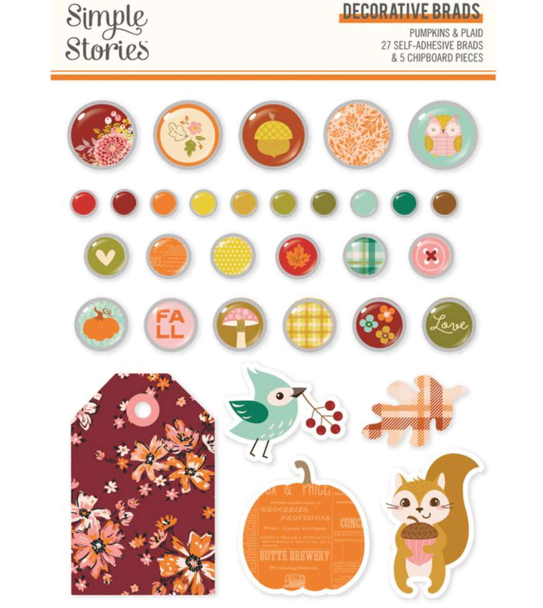 Simple Stories Pumpkins and Plaid Decorative Brads