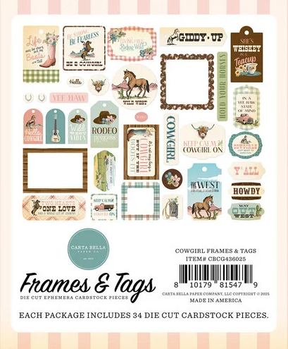 Carta Bella Frames & Tags Cowgirl