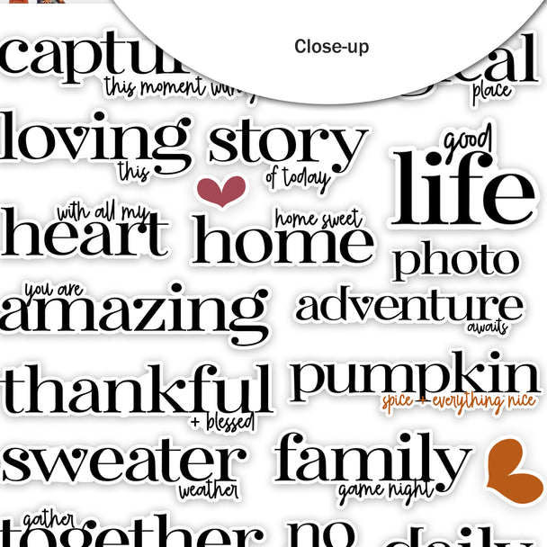 Pumpkin Spice Word - Clear Stickers