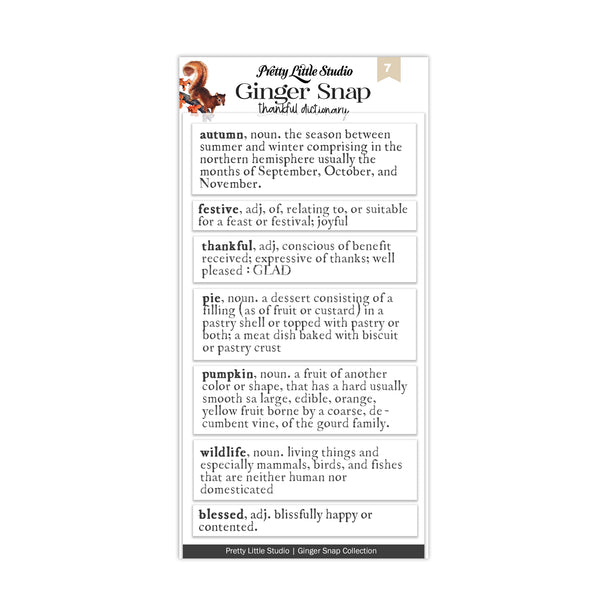 Thankful Dictionary-Clear Stickers (Ginger Snap)