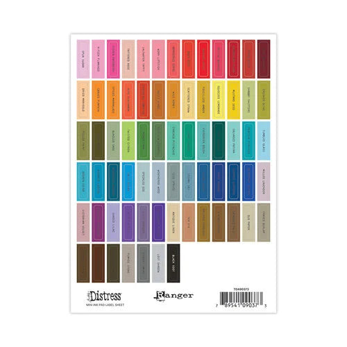 Tim Holts Distress - Mini Ink Pad Label Sheet (Black Font)