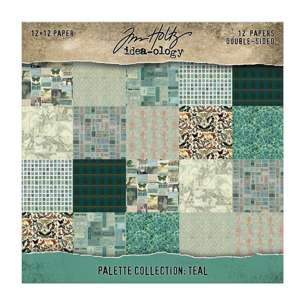 Tim Holtz Idea-ology Palette Collection - Teal 12x12