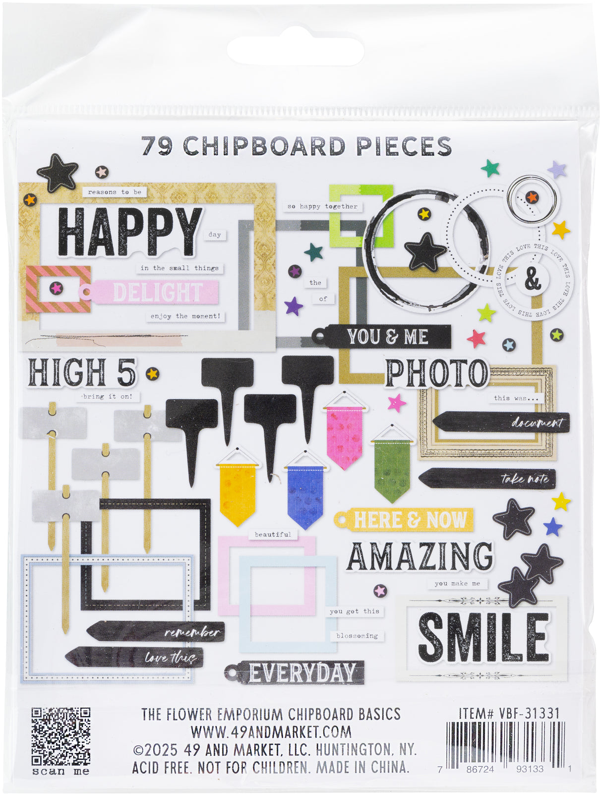 The Flower Emporium Chipboard Basics 79/Pk