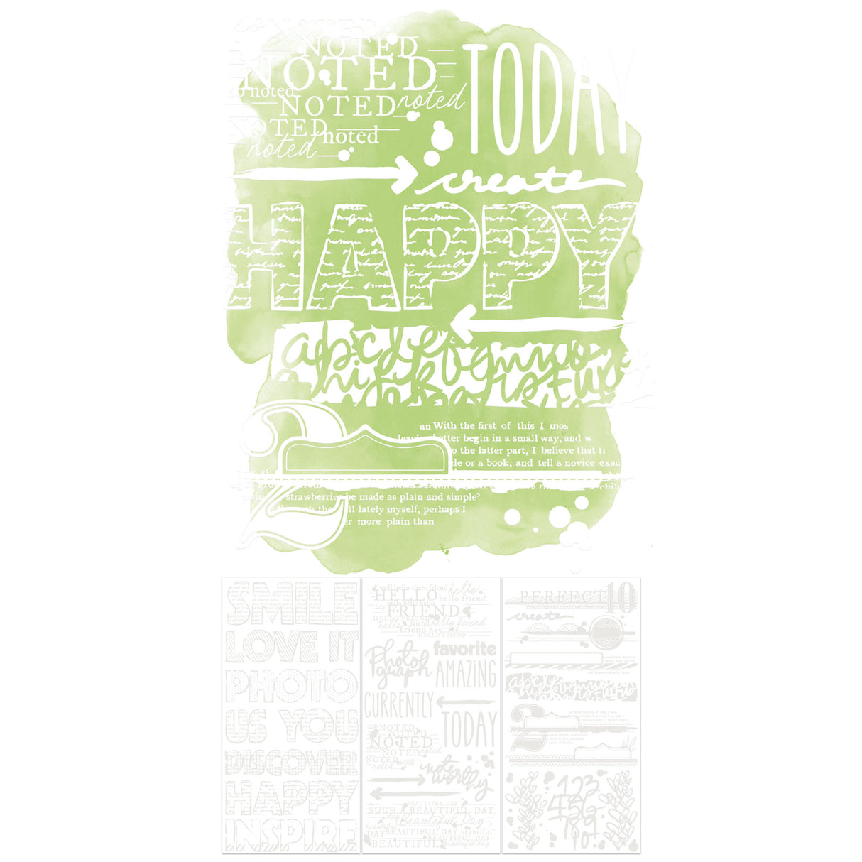 Irresistible Artful Words Rub-on Transfer Set