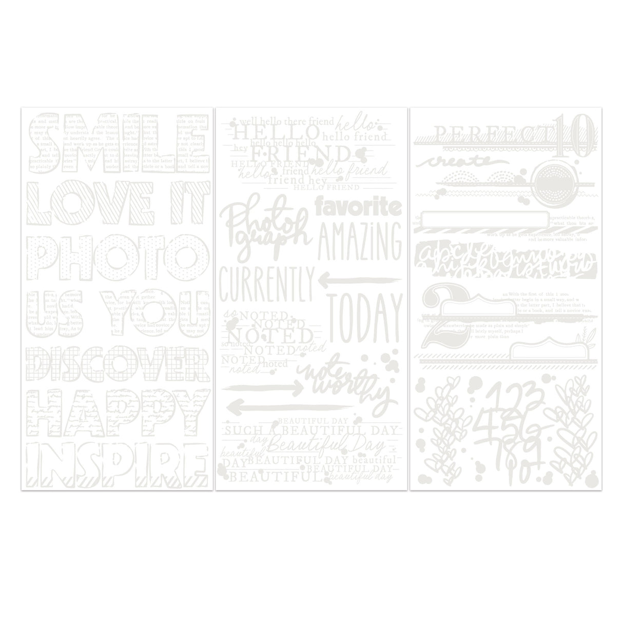 Irresistible Artful Words Rub-on Transfer Set