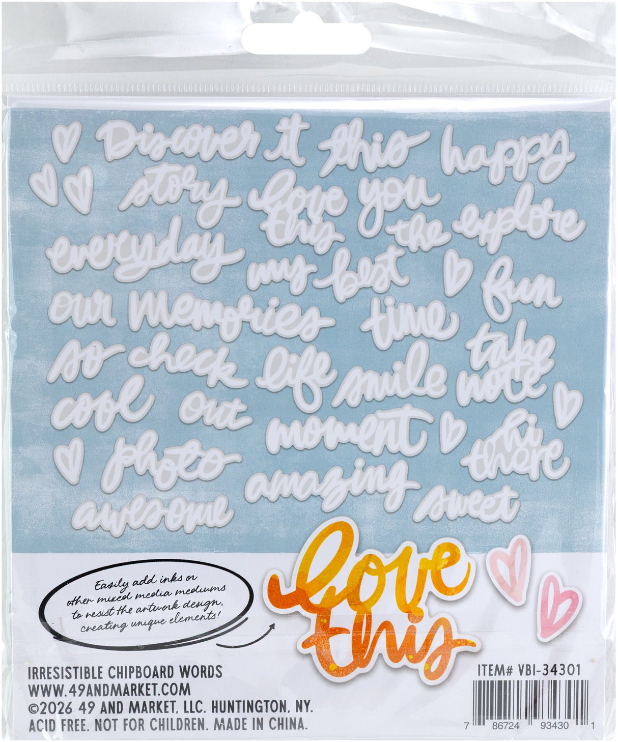 Irresistible Chipboard Words