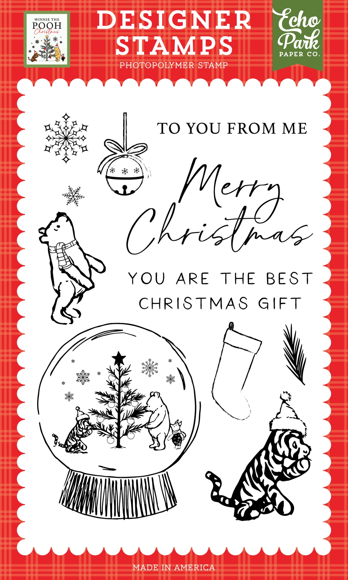 Winnie The Pooh Christmas Snow Globe Scene Stamp Set
