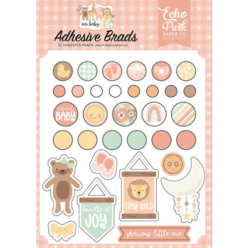 Echo Park - Our Baby Girl Collection - Adhesive Brads