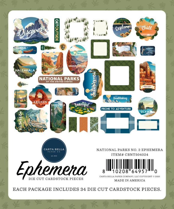 Carta Bella National Parks No. 2 Ephemera