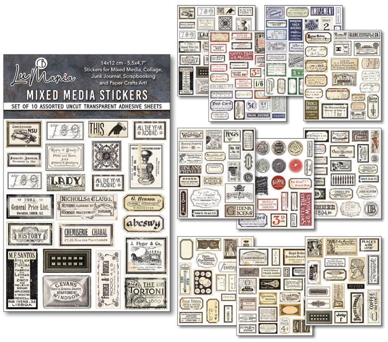 Ciao Bella Paper Mixed Media Stickers Vintage Scripts
