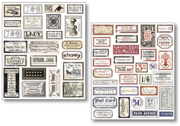 Ciao Bella Paper Mixed Media Stickers Vintage Scripts