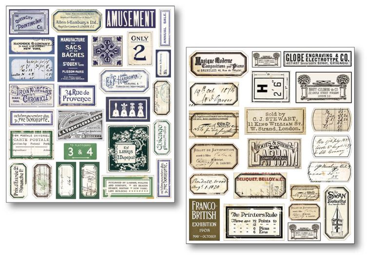 Ciao Bella Paper Mixed Media Stickers Vintage Scripts