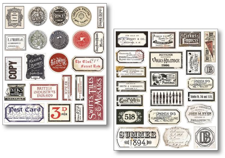 Ciao Bella Paper Mixed Media Stickers Vintage Scripts