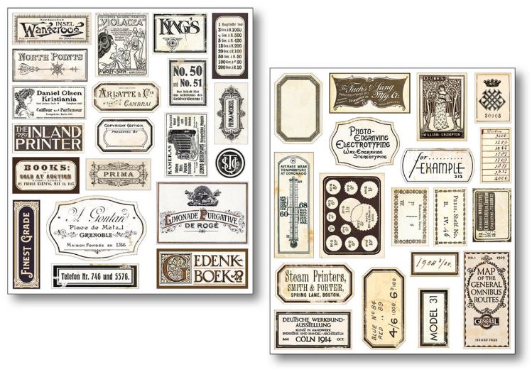 Ciao Bella Paper Mixed Media Stickers Vintage Scripts