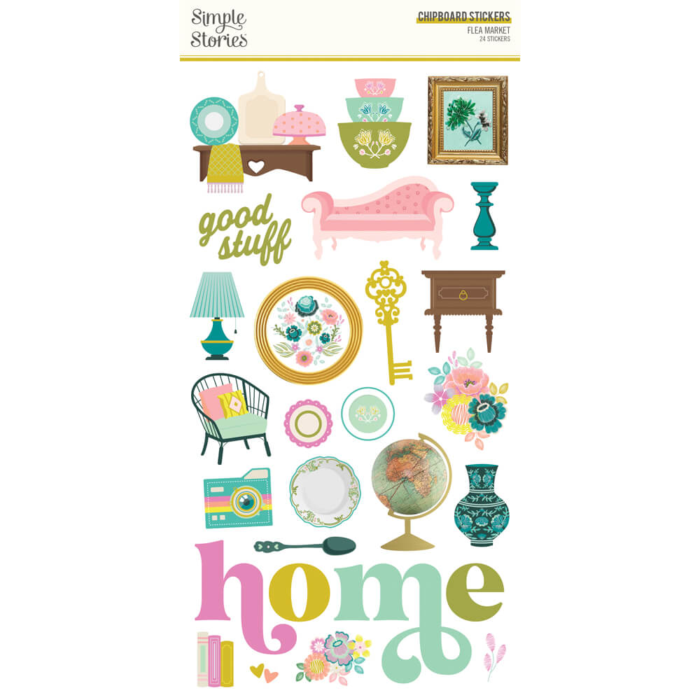 Flea Market - 6x12 Chipboard Stickers