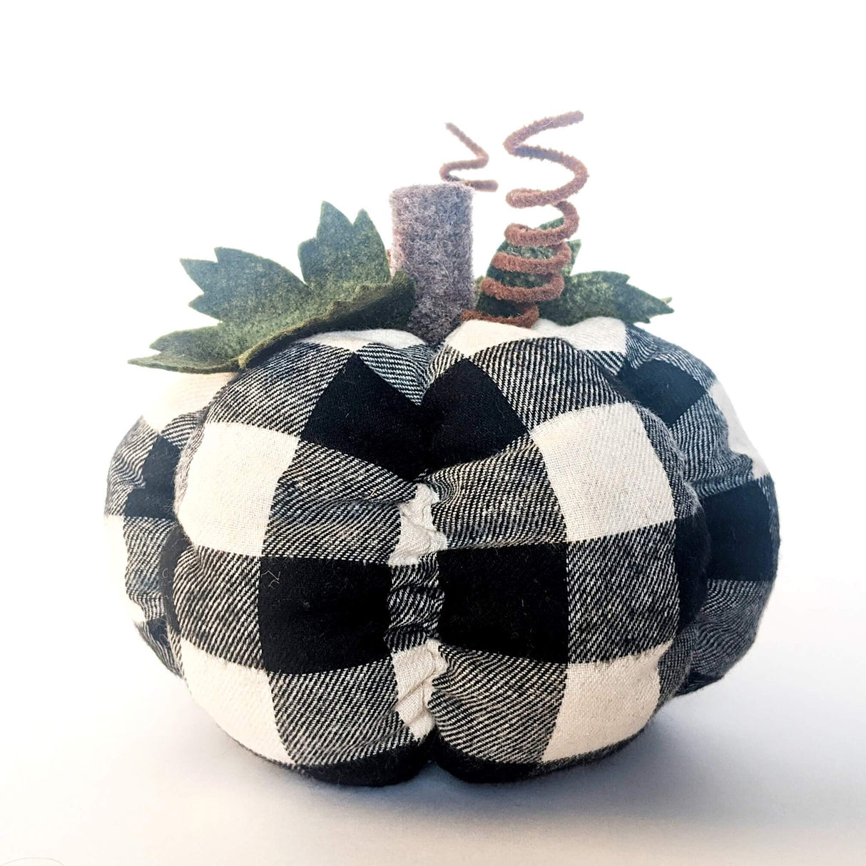 Tray Decor - Black Plaid Pumpkin