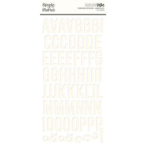 Color Vibe Collection - Foam Stickers - Alpha - Warm White