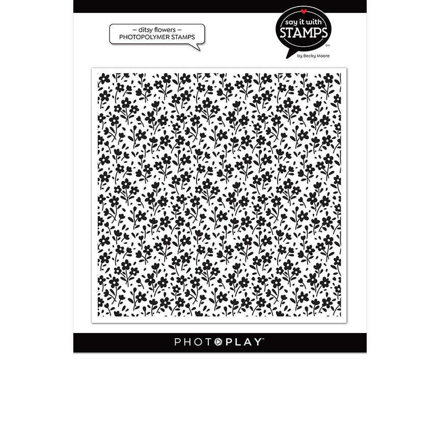 Say It With Stamps Collection - Clear Photopolymer Stamps - Ditsy Flowers 6x6 Background