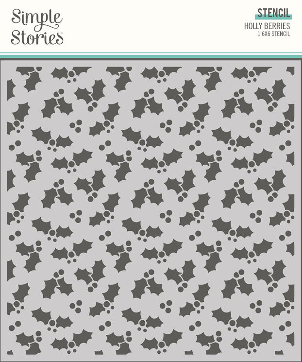 Simple Vintage North Pole 6x6 Stencil - Holly Berries