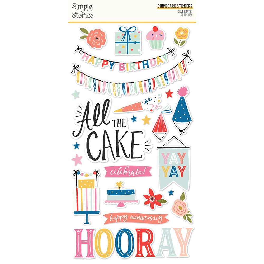 Celebrate! 6x12 Chipboard Stickers