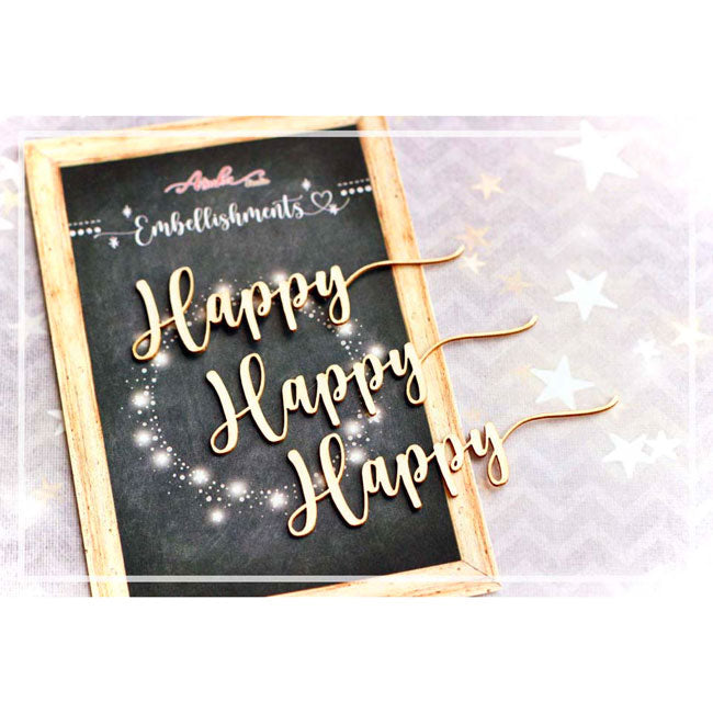 Happy Embellishment Chipboard