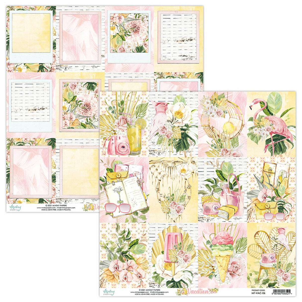 Vacation 12x12 Double Sided Card Stock