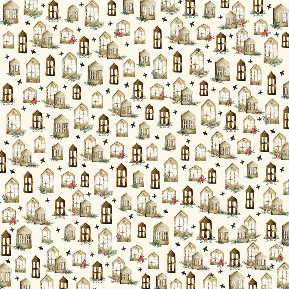 Christmas 'Wooden Windows' 12X12 Double Sided Cardstock