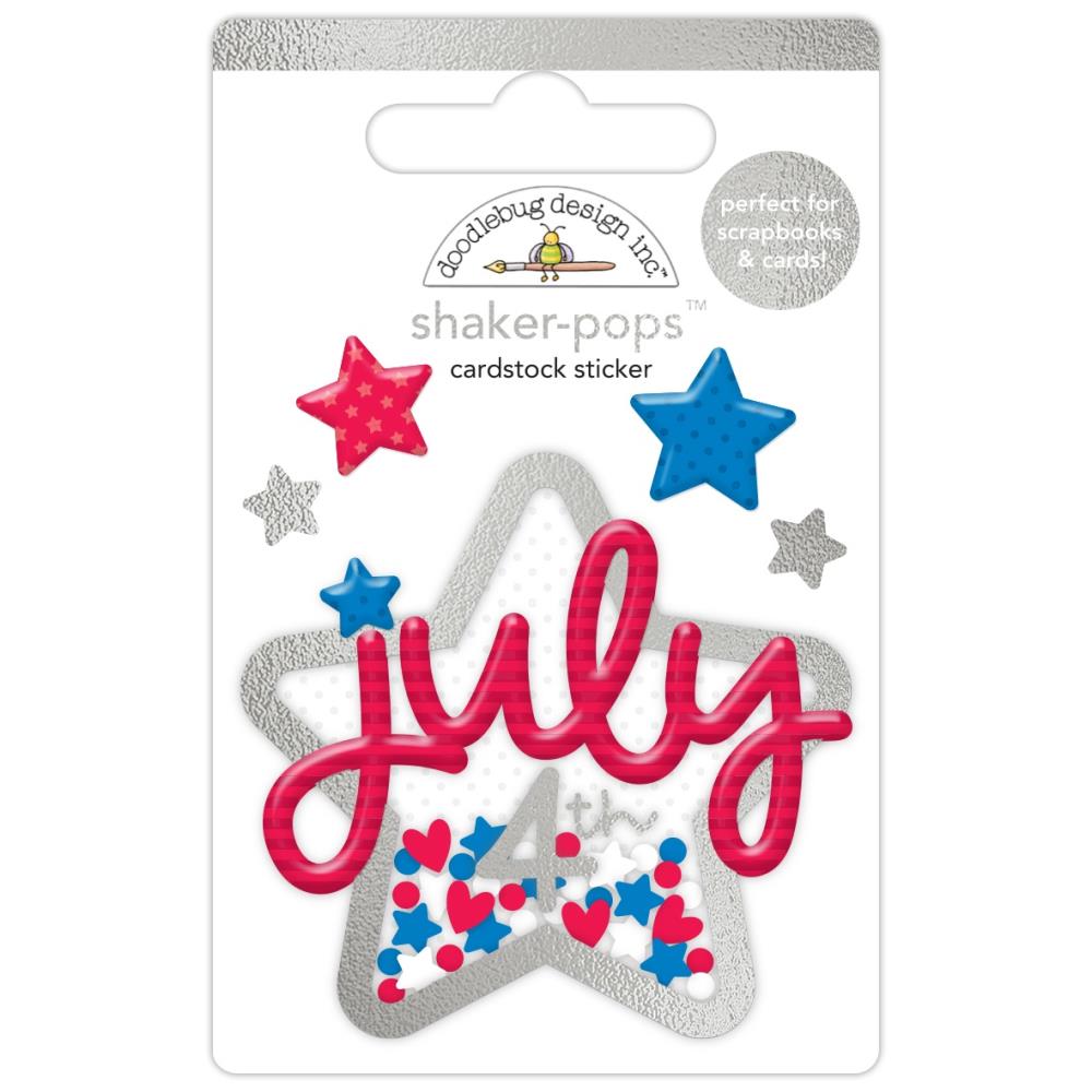 Doodlebug Shaker-Pops 3D Stickerr - July 4th, Hometown USA