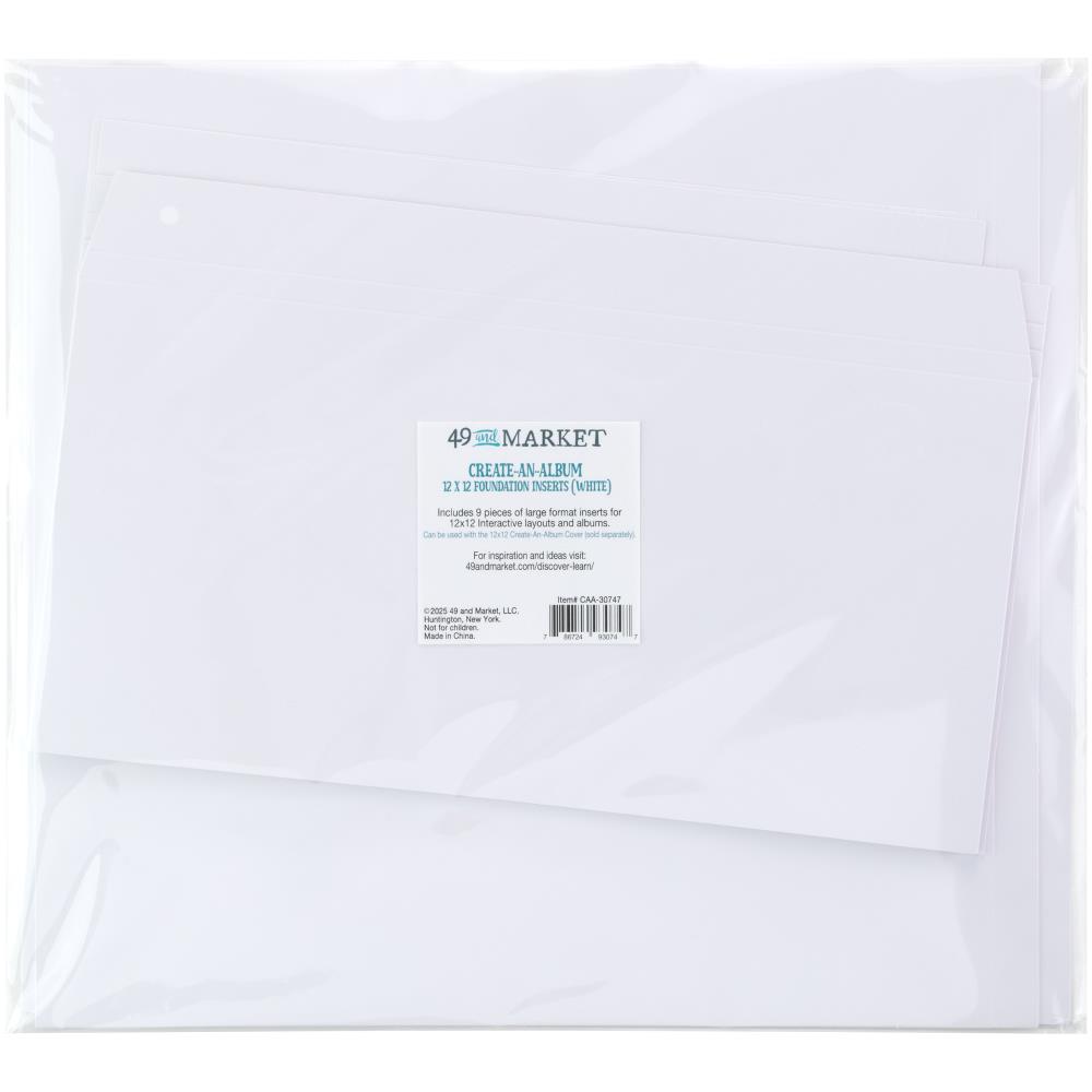 49 And Market Create-An-Album Foundation Inserts 12"X12" White