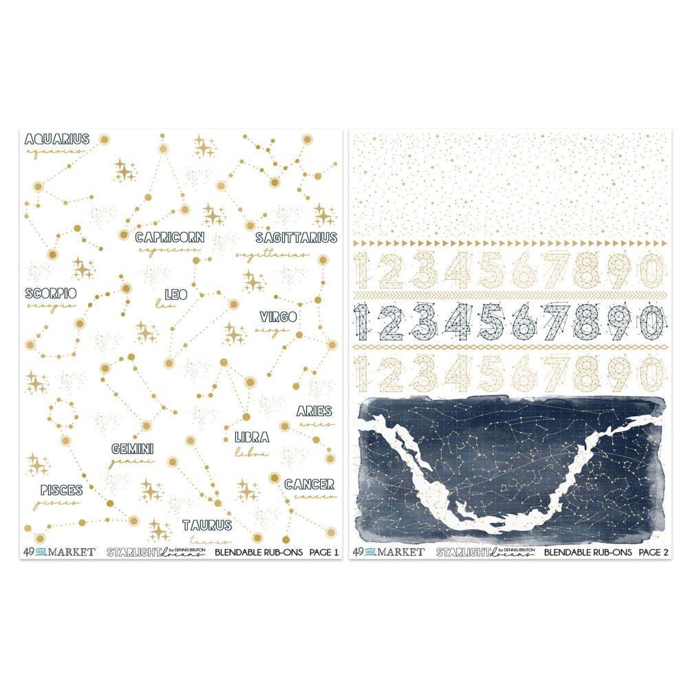 Rub-On Transfer Set "6"X8" -Starlight Dreams Constellation
