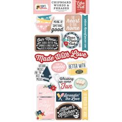 Echo Park Chipboard 6"X13" Word & Phrases, Mom's Kitchen