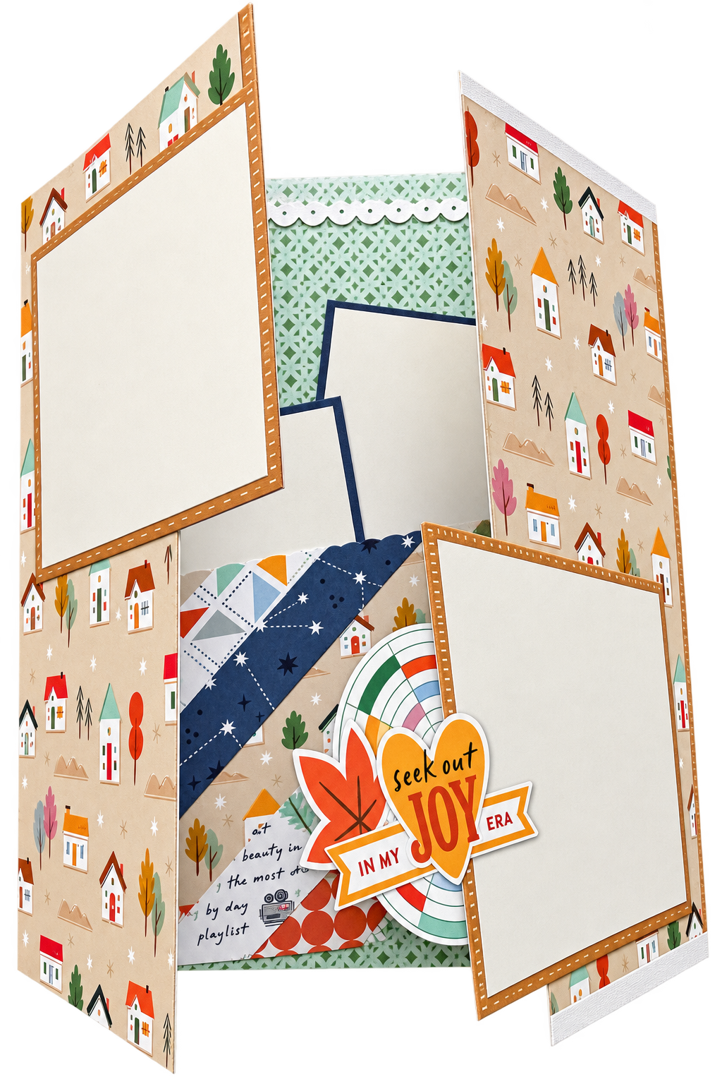 Ordinary Joys: Interactive Scrapbook Layout designed by Katie Piotrowski