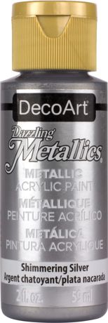 DecoArt Dazzling Metallics Acrylic Paint 2oz (Shimmering Silver)